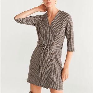 Mango plaid dress in S
